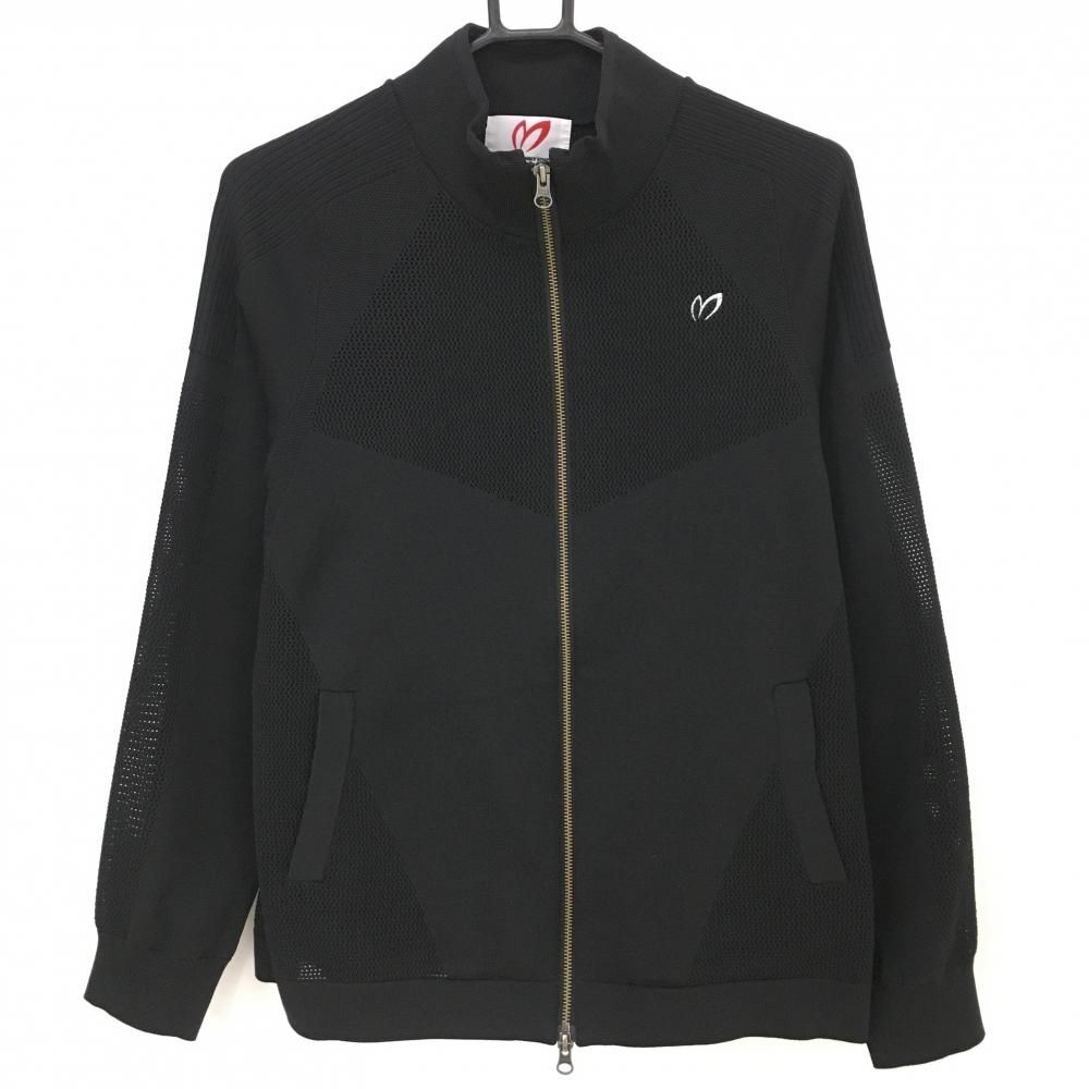 超美品】マスターバニー ニットジャケット 黒 一部メッシュ編み 背面