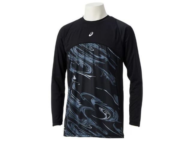 asics アシックス GRPHIC UNDER SHIRT MF LS ブラック 2XL 2121A337 1 | スポーツ 運動 衣類 衣料品 服 ウエア ウェア 男性 紳士服 メンズ 野球 ベースボール トップス インナー アンダーシャツ 丸首 伸縮性 
