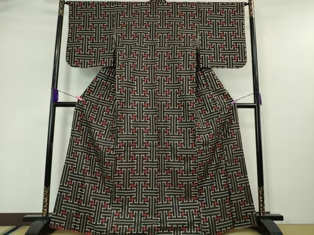 平和屋本店□希少 本場大島紬 龍郷絣 秋名バラ 逸品 DZAA5589kh5  