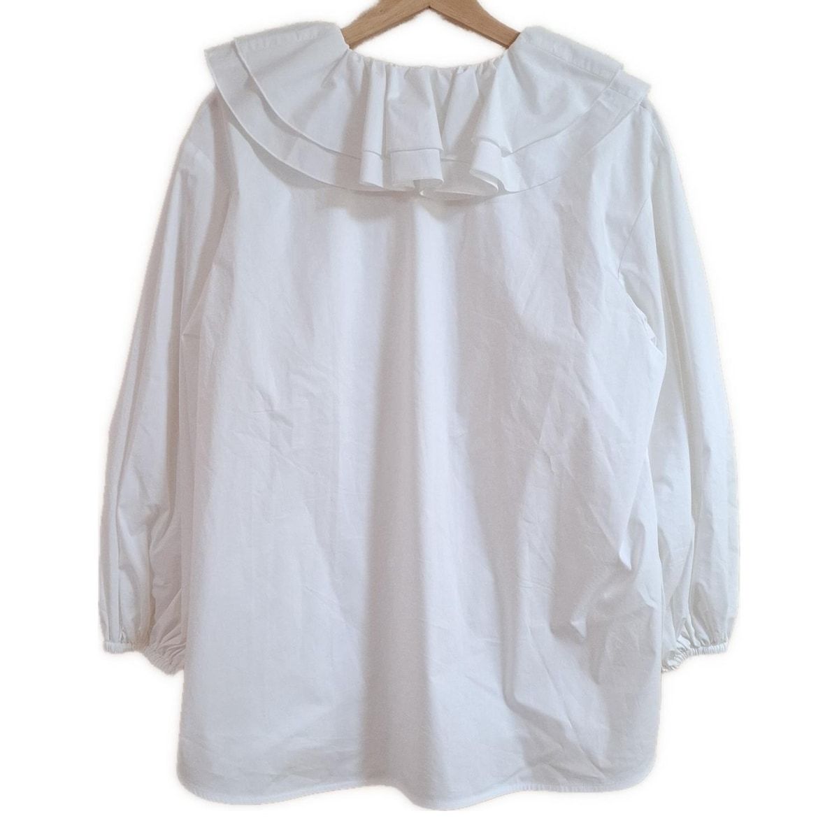 yori ヨリ 長袖カットソー サイズ38 M レディース - YR 21-23102 AW 白 ダブルフリル
