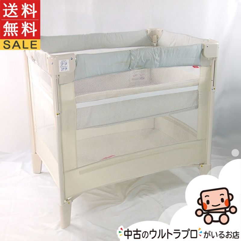 【美品】ココネルエアー AB ベビーベッド アップリカ 中古品 外箱説明書あり お得っ！厳選中古】綺麗 ベビーベッド アップリカ