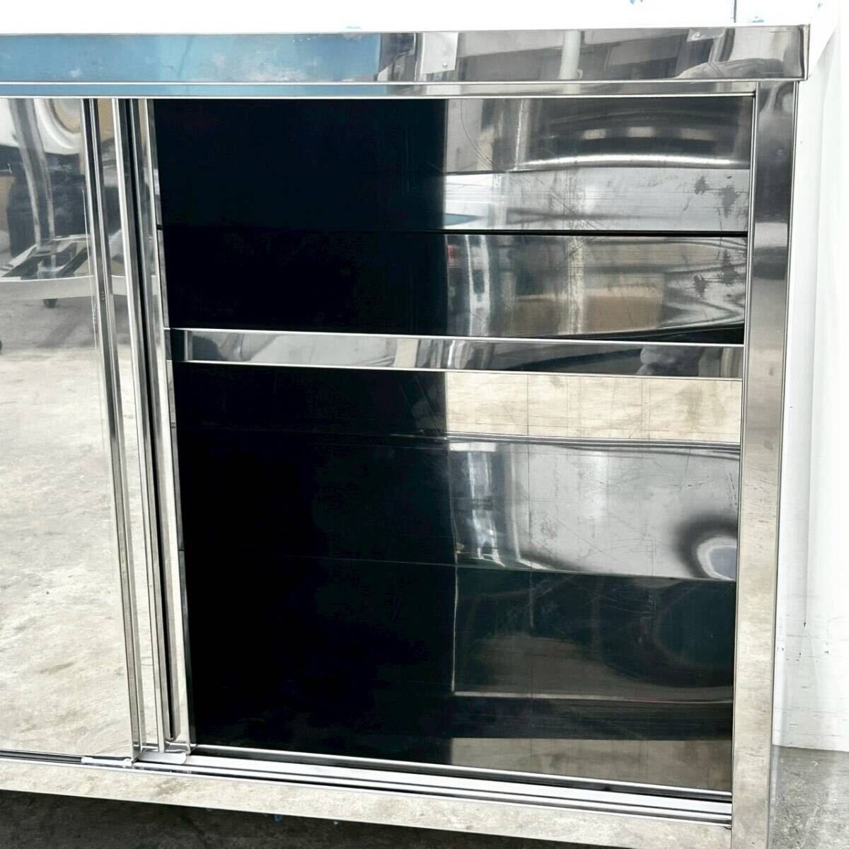 設置のみ♥品 キャビネット調理台 W1100×D600×H800 作業台 戸棚 食器庫 ステンレス棚 業務用 厨房