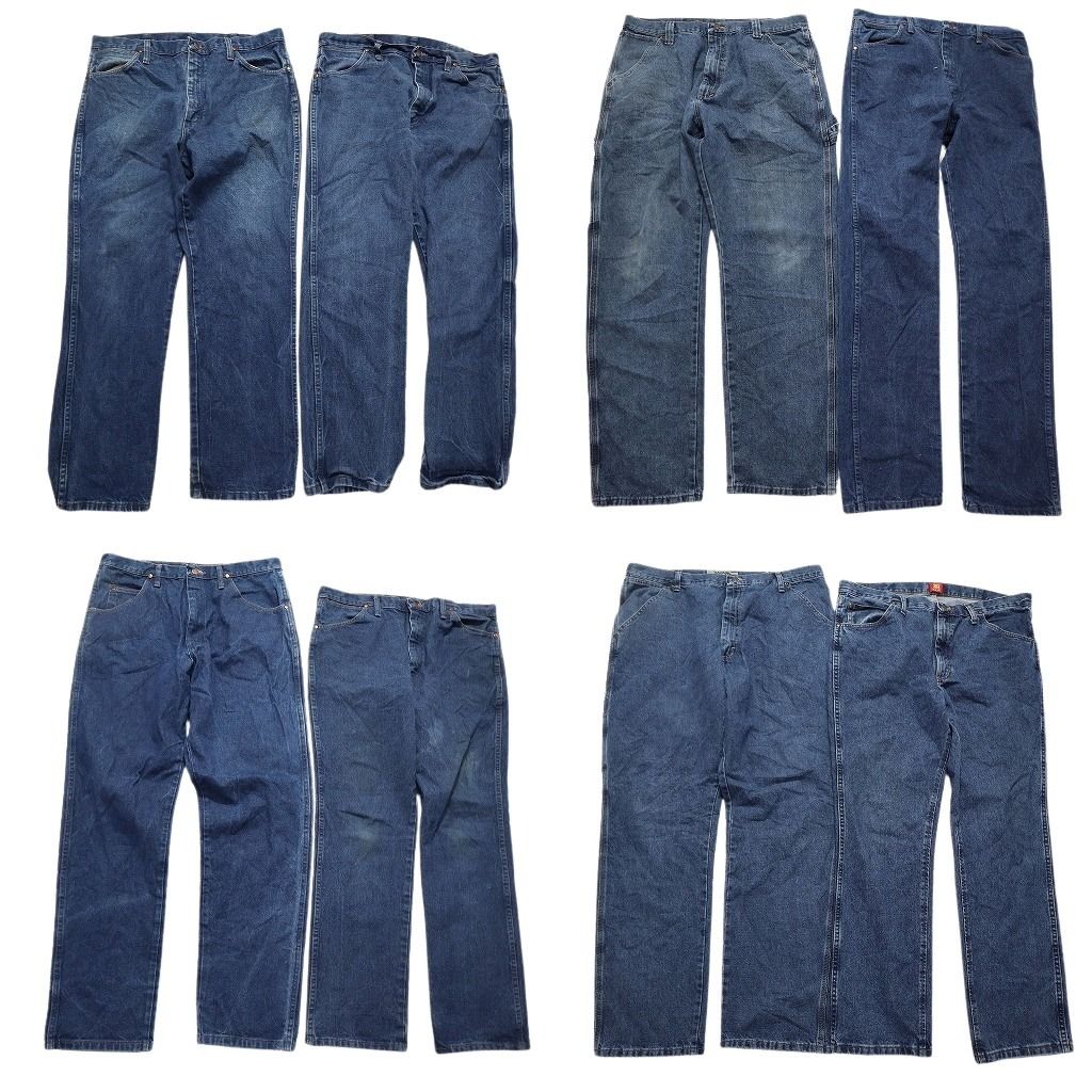 古着卸 Wrangler ラングラー パンツ 8枚セット メンズ 36 38 革パッチ フェード コインポケット 古着 NC1351
