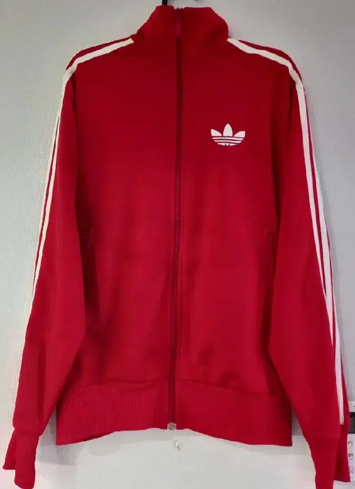 adidas レッド ジップアップジャージ S adidas(アディダス) ファイヤーバード レッド 赤と白 トラック