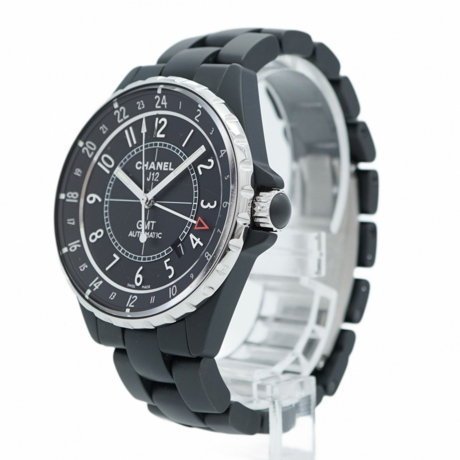 シャネル J 12 H 3101 黒文字盤腕時計 メンズ