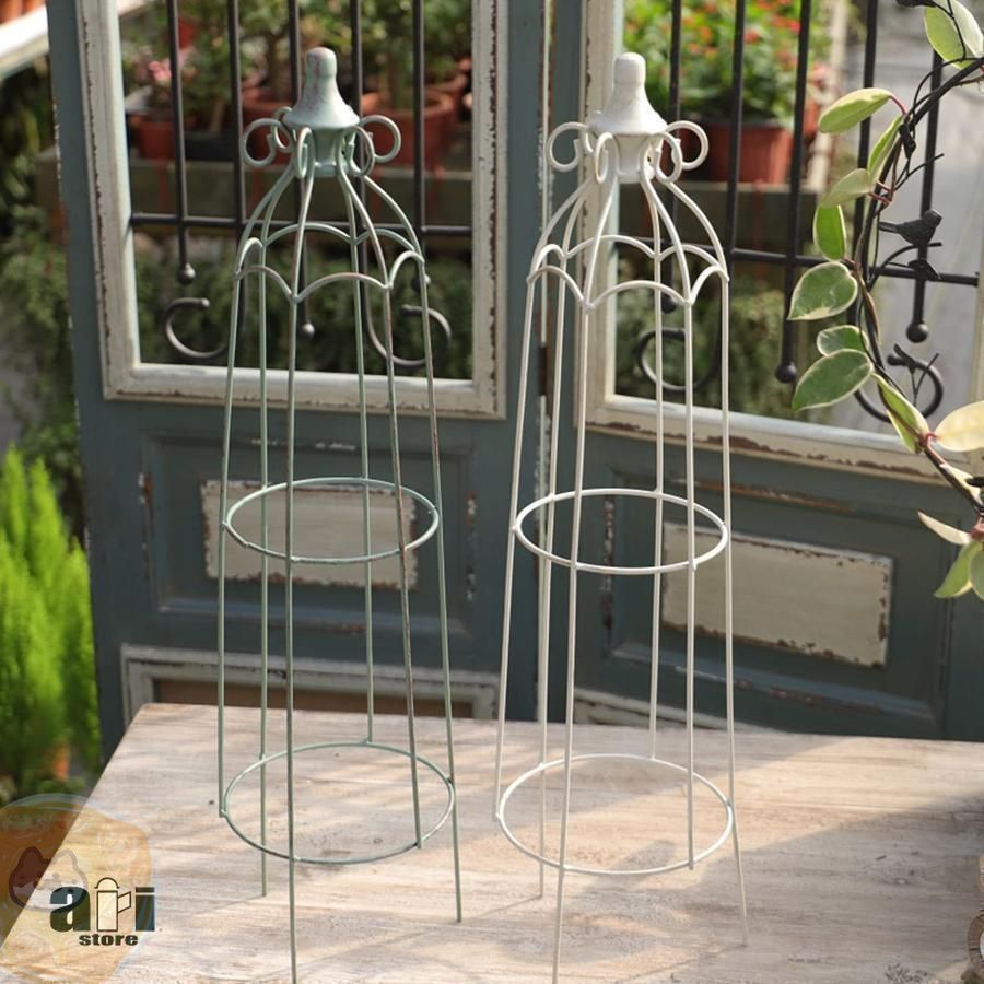 ガーデンアーチトレリス タワーオベリスクガーデントレリス1.9フィートの高さの植物サポート つる植物 バラ 植物を登るための錬鉄製の金属トレリス白 YUZUMIYA_COM