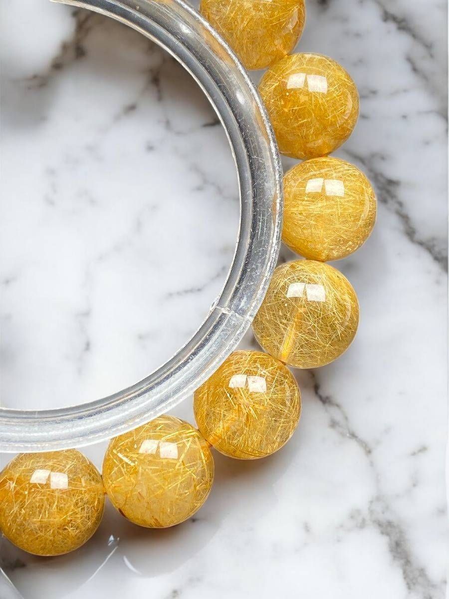 nep7j5]ゴールドタイチンルチル 12.5mm 極品位 式神封入 - メルカリ 