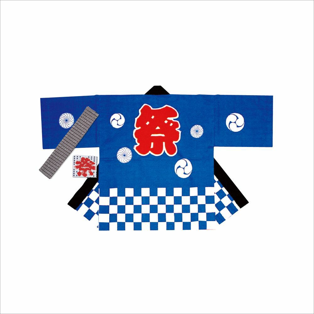 まとめ買い ササガワ 祭袢天 はんてん 市松青 大人 M 1セット入 40-3106 ×3セット