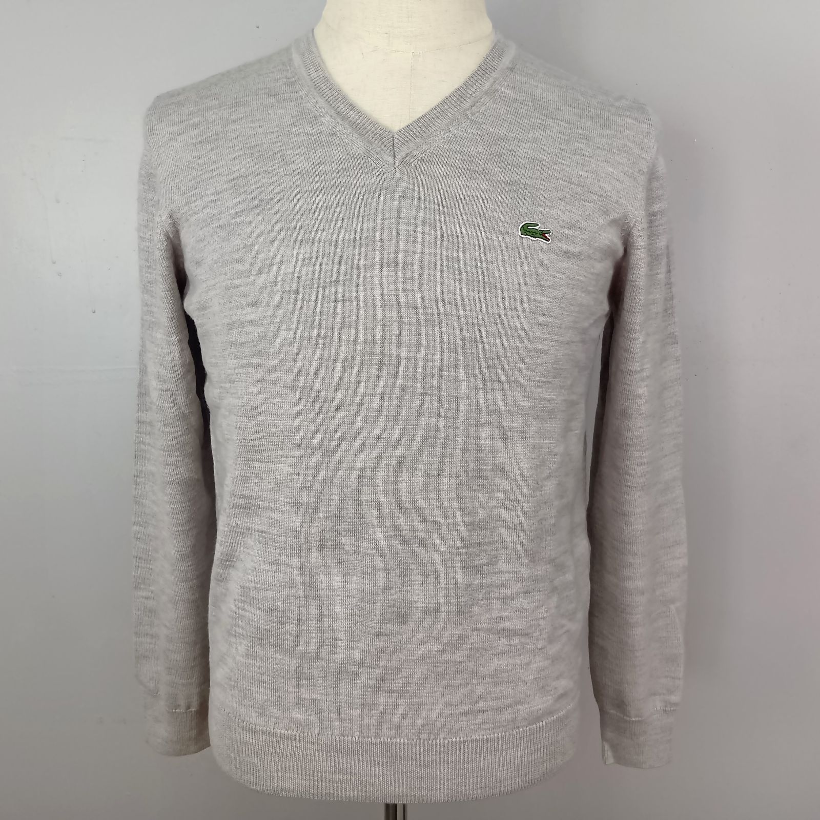 LACOSTE ラコステ ブランドロゴ Vネックニット ウール 100% サイズ 3 