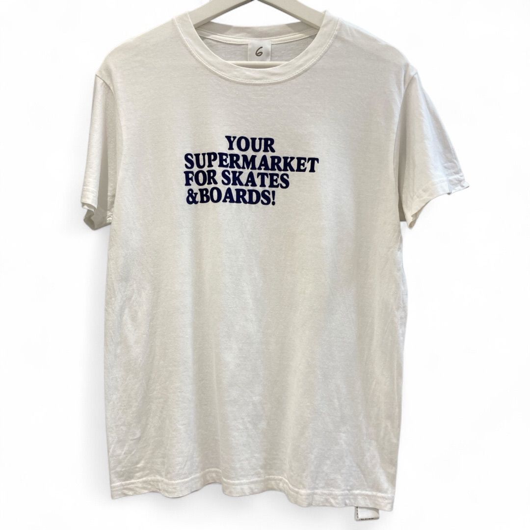 6 roku ロク 半袖ロゴTシャツ 綿100% フロッキープリント
