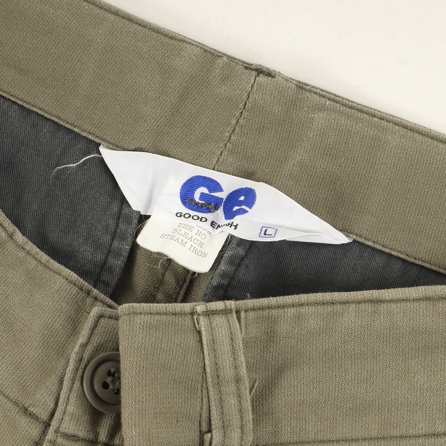 90s GOOD E NOUGH グッドイナフ　コットン　カーゴパンツ GOOD ENOUGH グッドイナフ パンツ サイズ:L 90s GEロゴ コットン