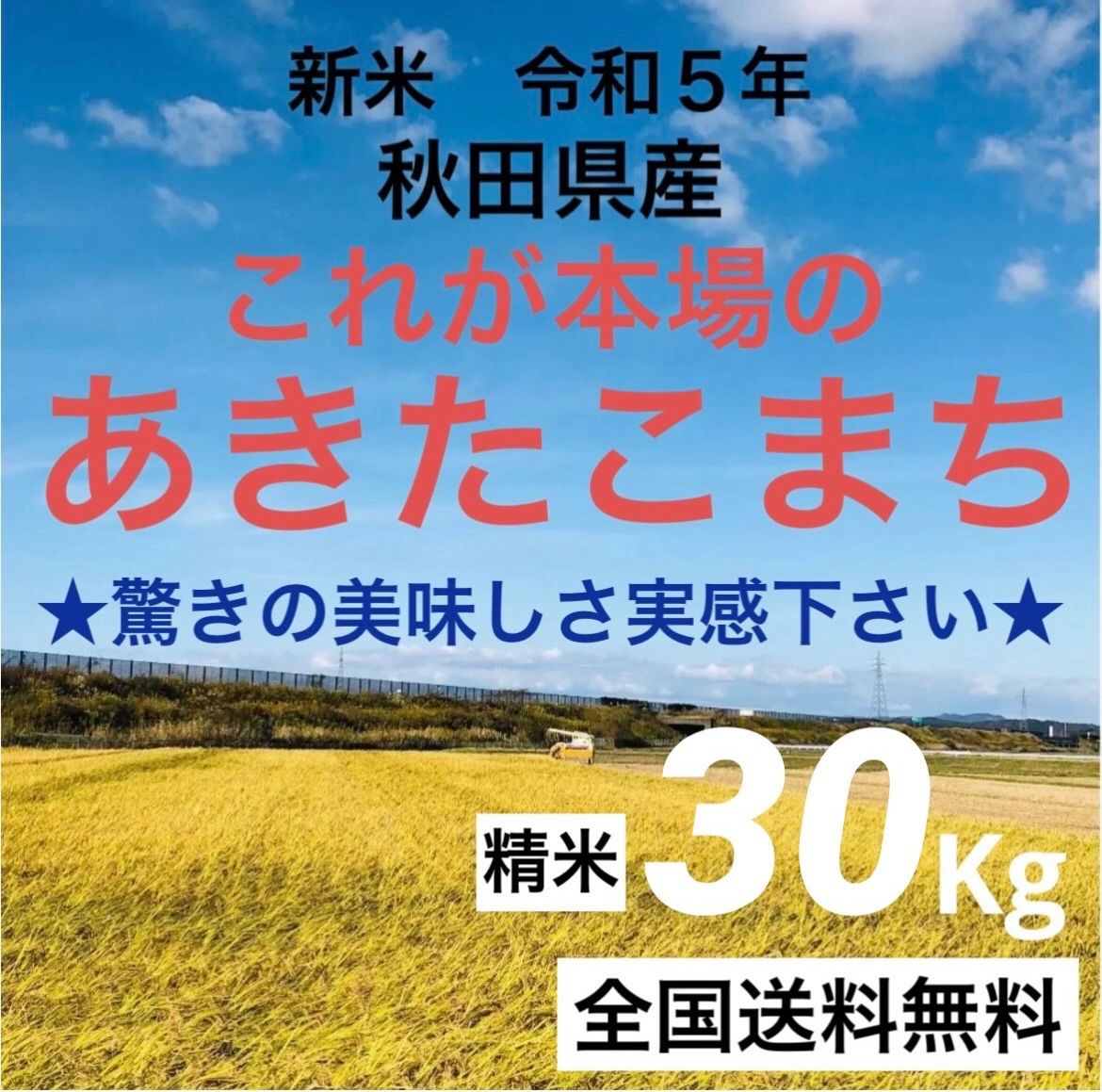 農家直送‼️令和５年度★新米★秋田県産これが本場のあきたこまち精米30kg