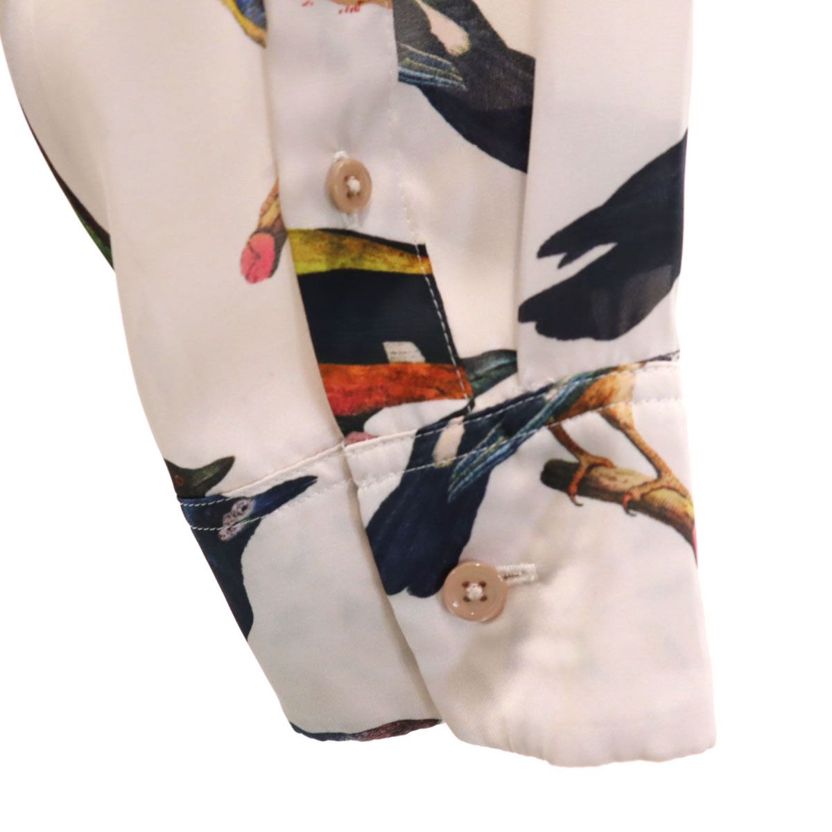 Paul Smith ポールスミス 鳥柄 長袖 シースルー シャツ 38