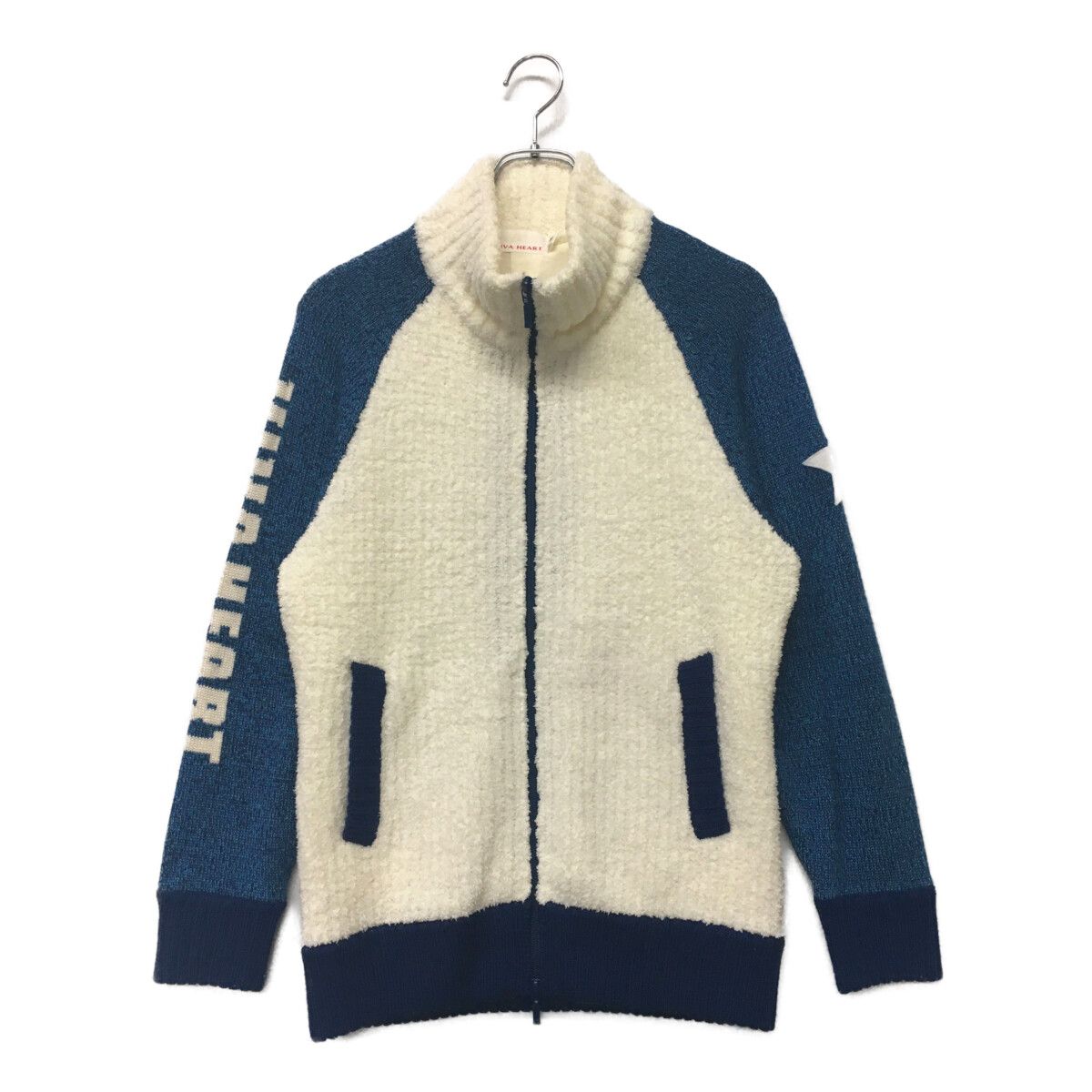 中古 レディース ビバハート VIVA HEART ニットアウター 42(L) 白×青