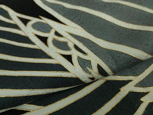 平和屋着物■極上　螺鈿工芸作家　佐野正喜　訪問着　羽文　黒地　金彩　逸品　DZAB0151kh5 平和屋着物□極上 螺鈿工芸作家 佐野正喜 訪問着 羽文 黒地 金彩 逸品