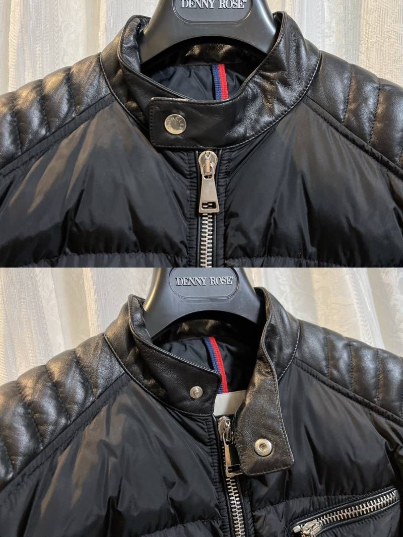 MONCLER KERKYRA モンクレール ダウンジャケット ライダース レザー