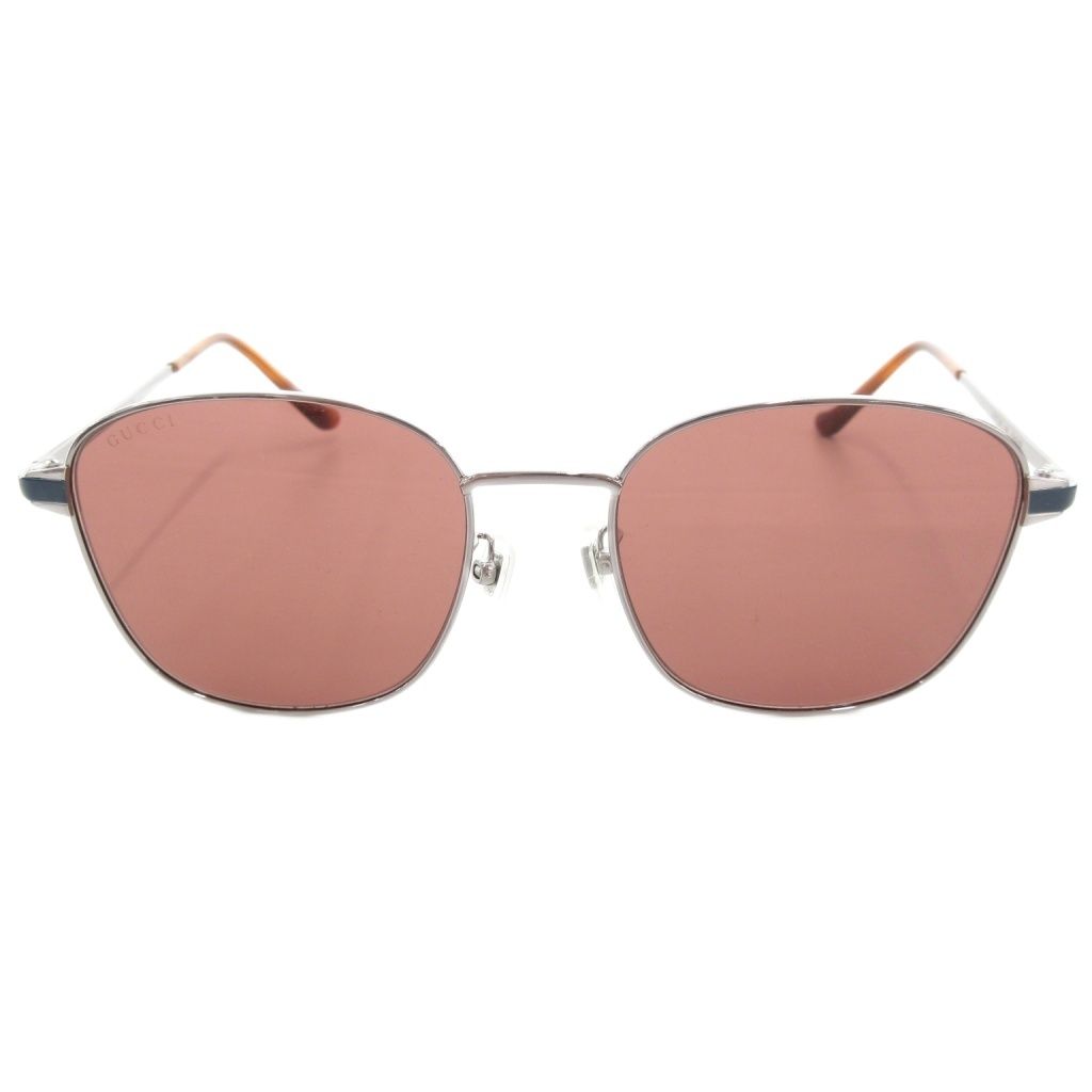 グッチ GUCCI サングラス メタルフレーム 56□19 銀色 GG0575SK 006 |UO
