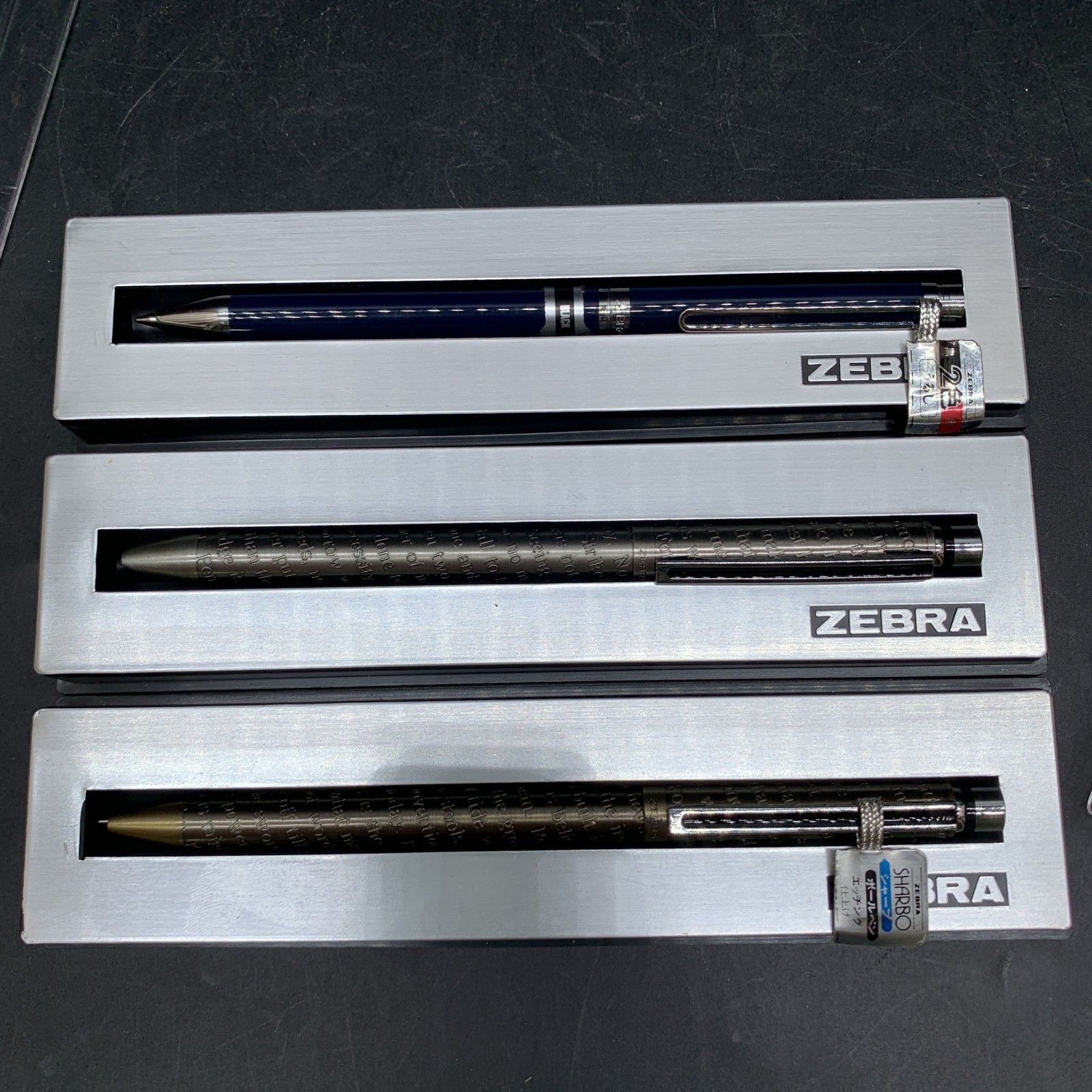 K343 ゼブラ シャーボ/ボールペン3本おまとめ ZEBRA 2色うるし