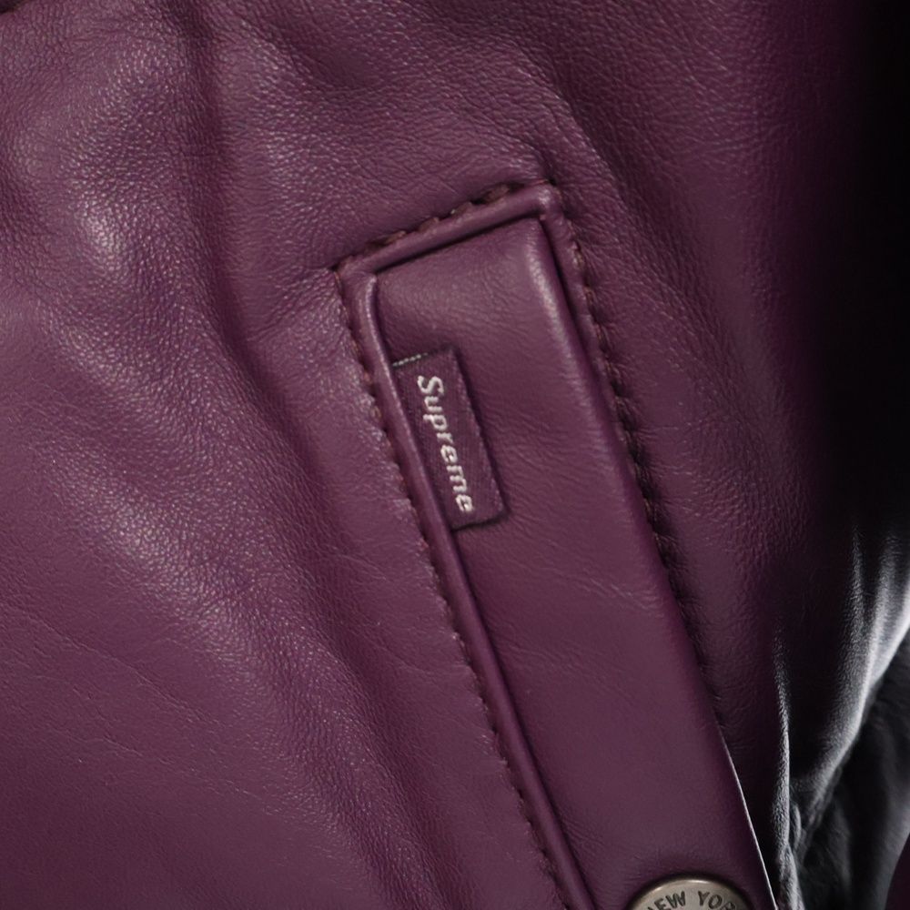 SUPREME (シュプリーム) 24AW ×Schott Chevron Leather Down Puffer