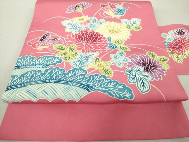 平和屋着物●九寸名古屋帯　唐織　花松菱文　正絹　逸品　DAAV6071ps 平和屋着物○九寸名古屋帯 唐織 花松菱文 正絹 逸品 DAAV6071ps