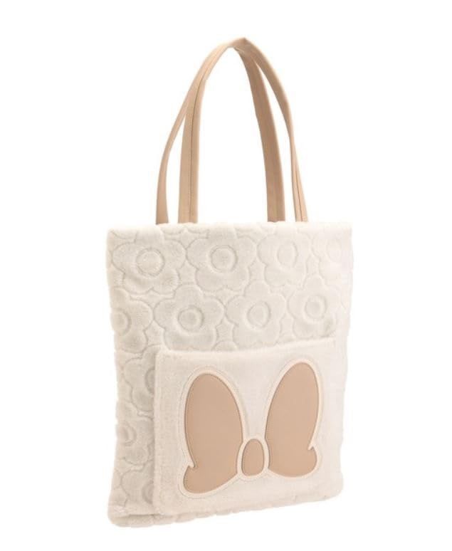 アイボリー Mary Quant マリークワント バッグ ミッキー リボンデザインボア トート トートバッグ アイボリー