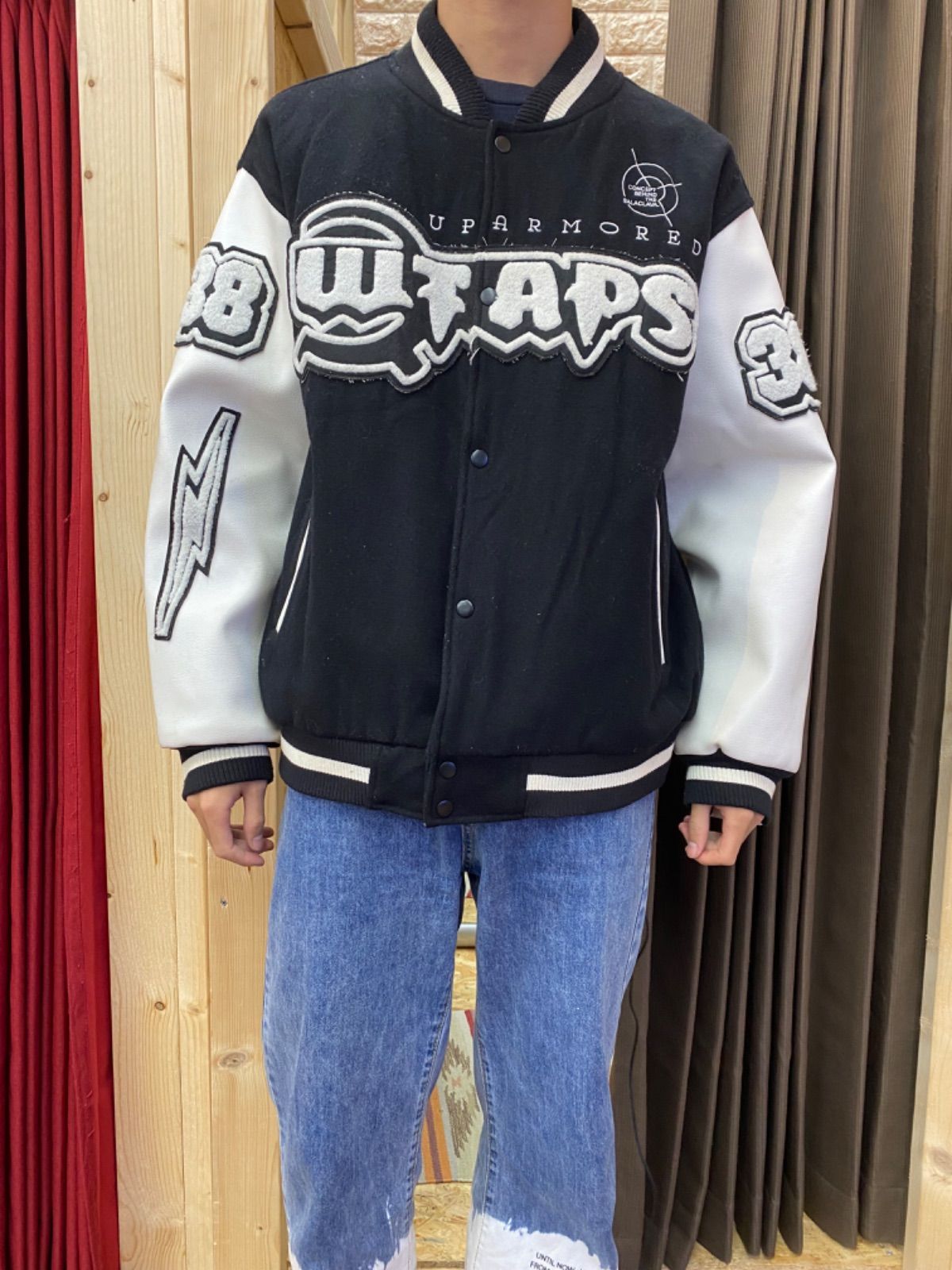 希少】WTAPS EMPIRE'S SERVICES アームレザースタジャン