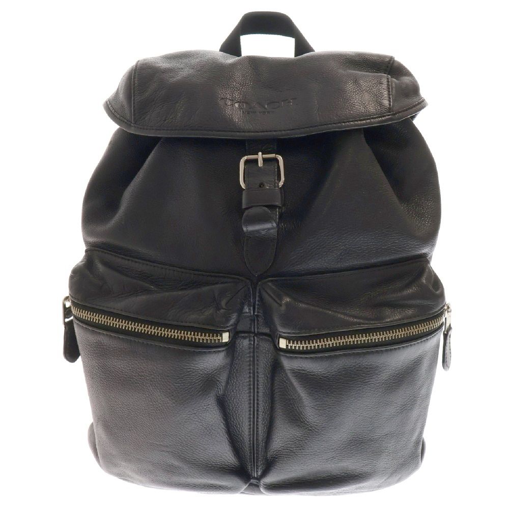 【美品】COACH コーチ リュック バックパック スムースレザー ブラック COACH (コーチ) スムースレザー バックパック リュック ブラック