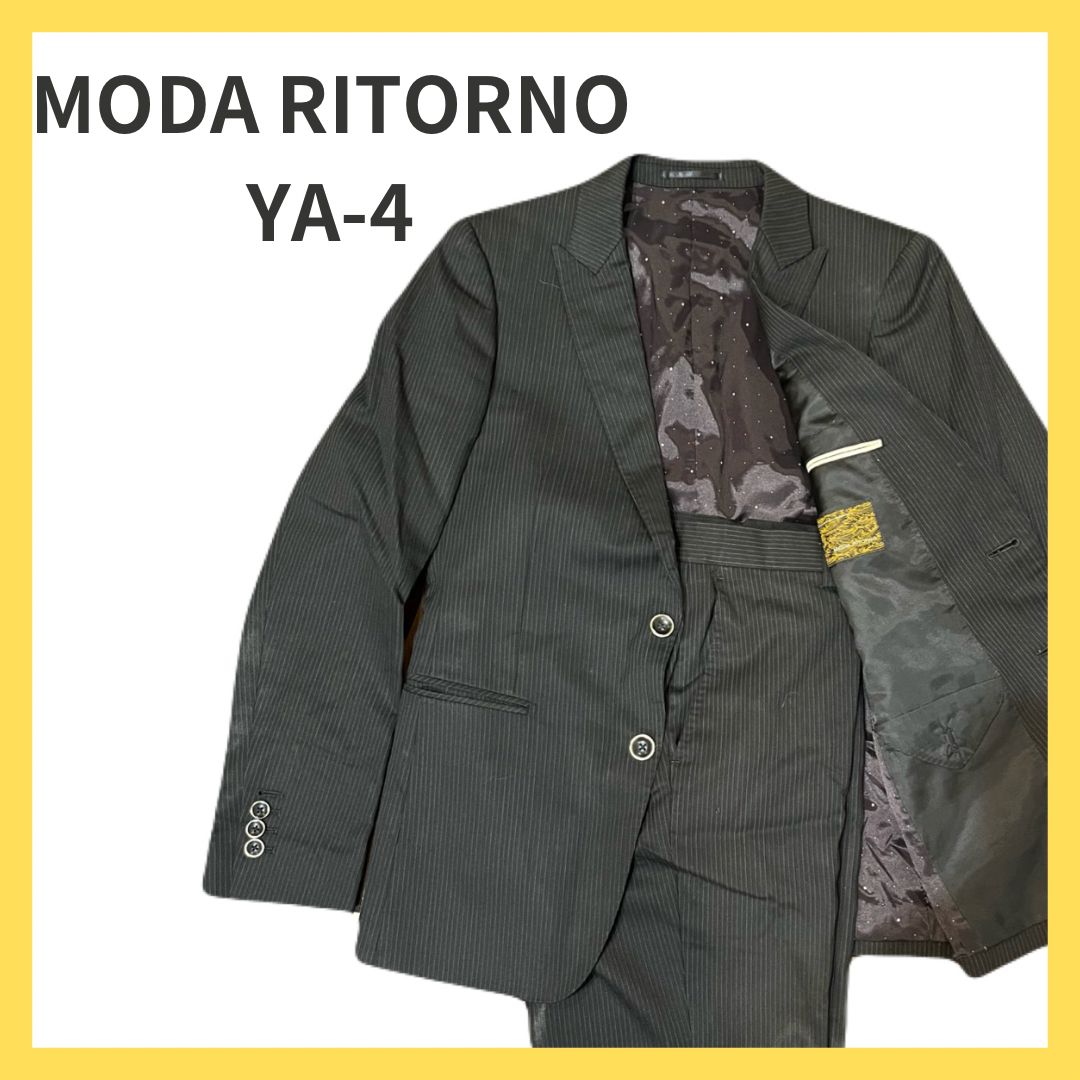 スーツ 上下セット MODA RITORNO YA-4 ブラック ストライプ