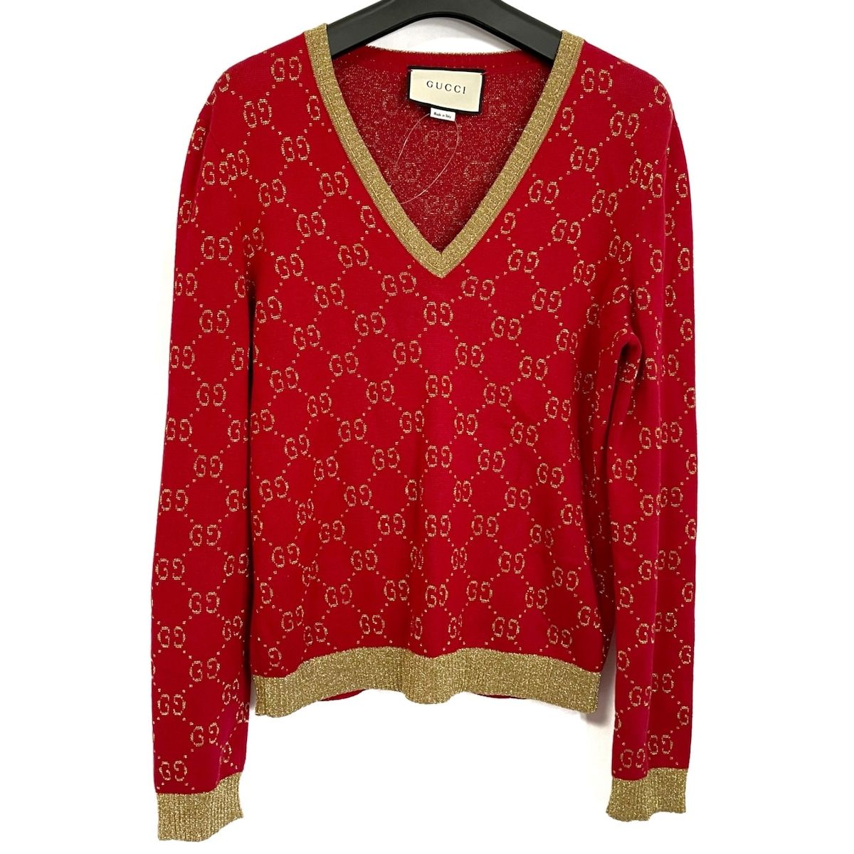 GUCCI(グッチ) 長袖セーター サイズM レディース美品 - レッド  