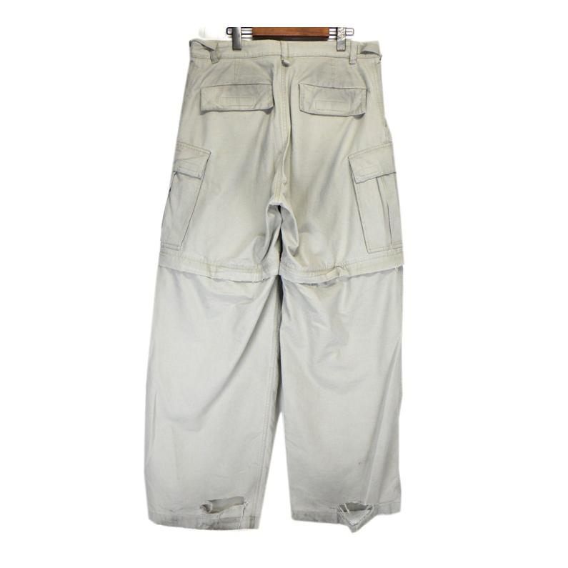 バレンシアガ BALENCIAGA 773255 TKP27 ダメージ加工 ラージ カーゴ ロング パンツ w24061