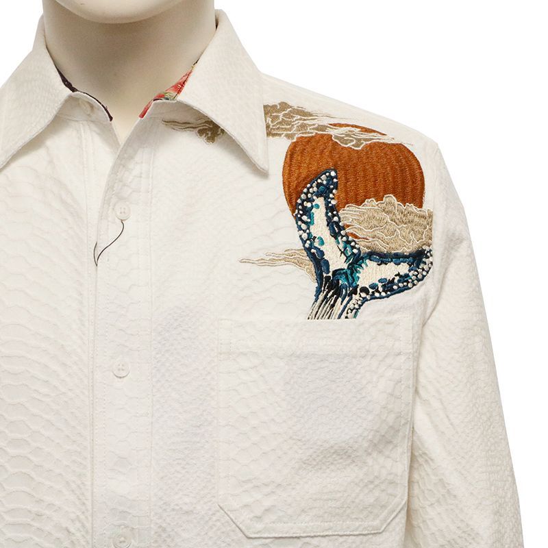 絡繰魂 粋 からくりだましい いき 座頭鯨×赤富士 刺繍 和柄 パイソン