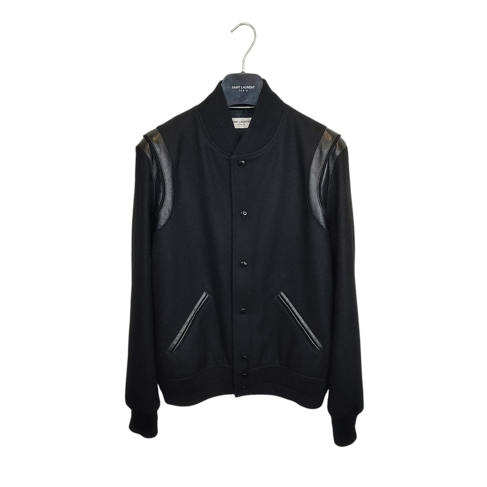 SAINT LAURENT PARIS サン ローラン パリ Teddy Jacket ウール レザー