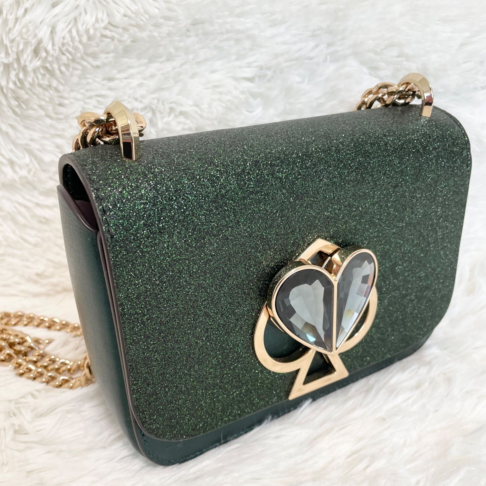 Kate Spade グリッターパーティーバッググリーン(ショッパーおまけ付き) Kate Spade グリッターパーティーバッググリーン(ショッパー