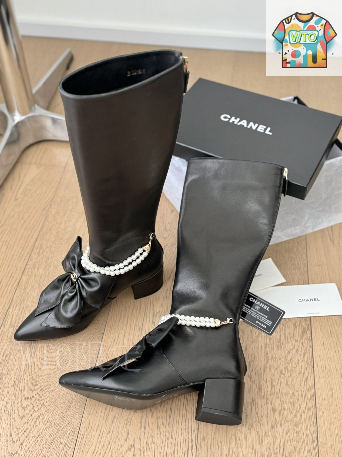 CHANEL  パール　ショートブーツ org.jpg