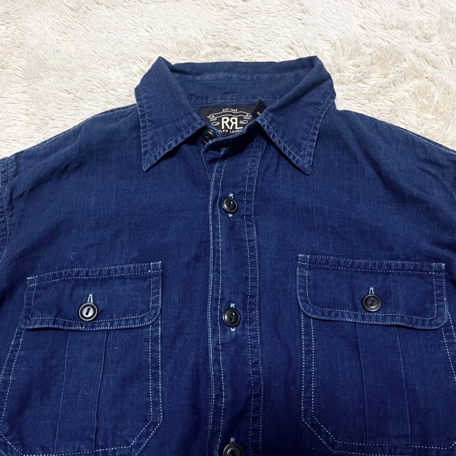 ダブルアールエル●長袖シャツ シャンブレー