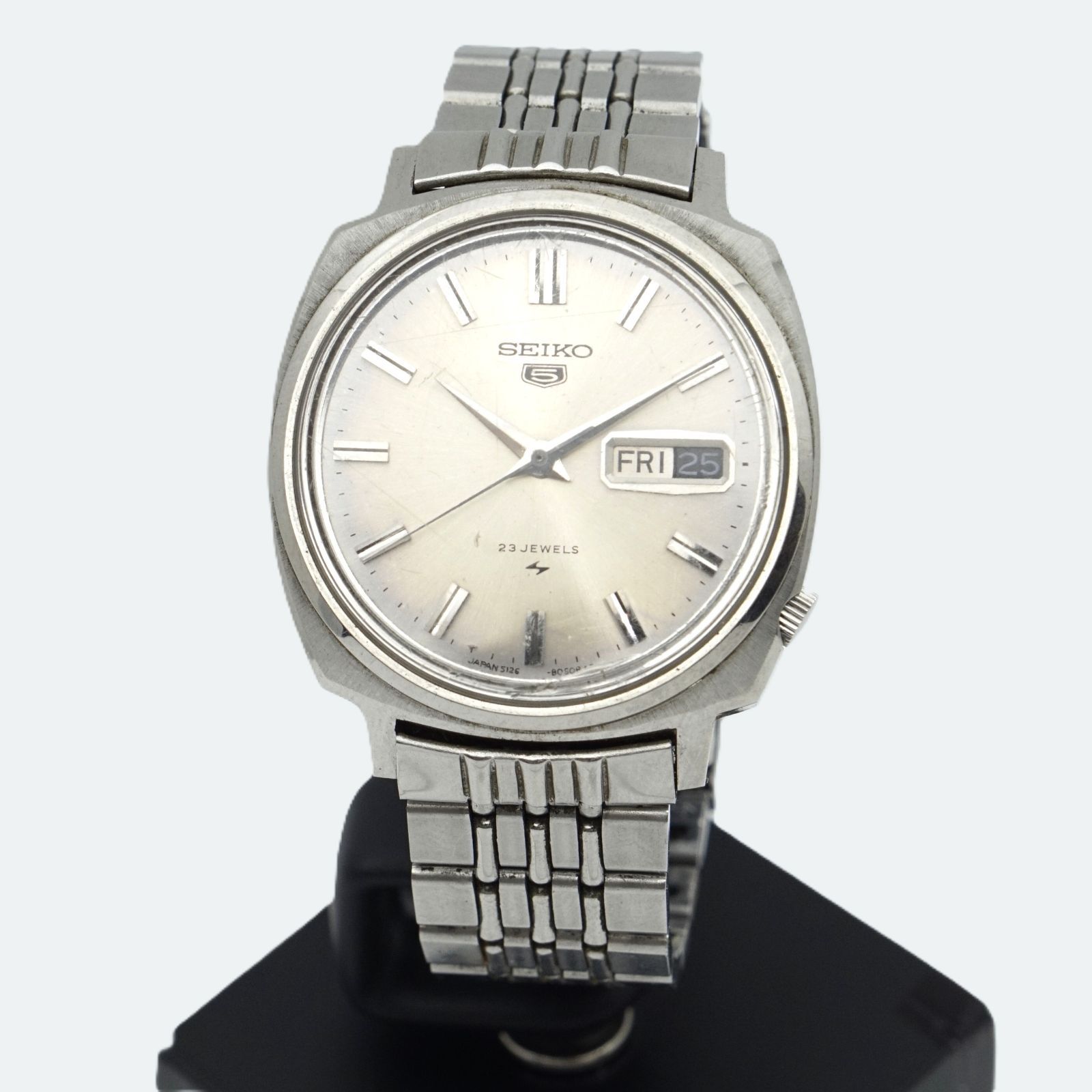 1円 稼働 セイコー AT/自動巻 5126-8070 セイコーファイブ 23石 デイデイト シルバー文字盤 メンズ腕時計 NMR 3505000YSD Yahoo!オークション -「セイコー 5 5126」(さ行) (ブランド腕時計)の