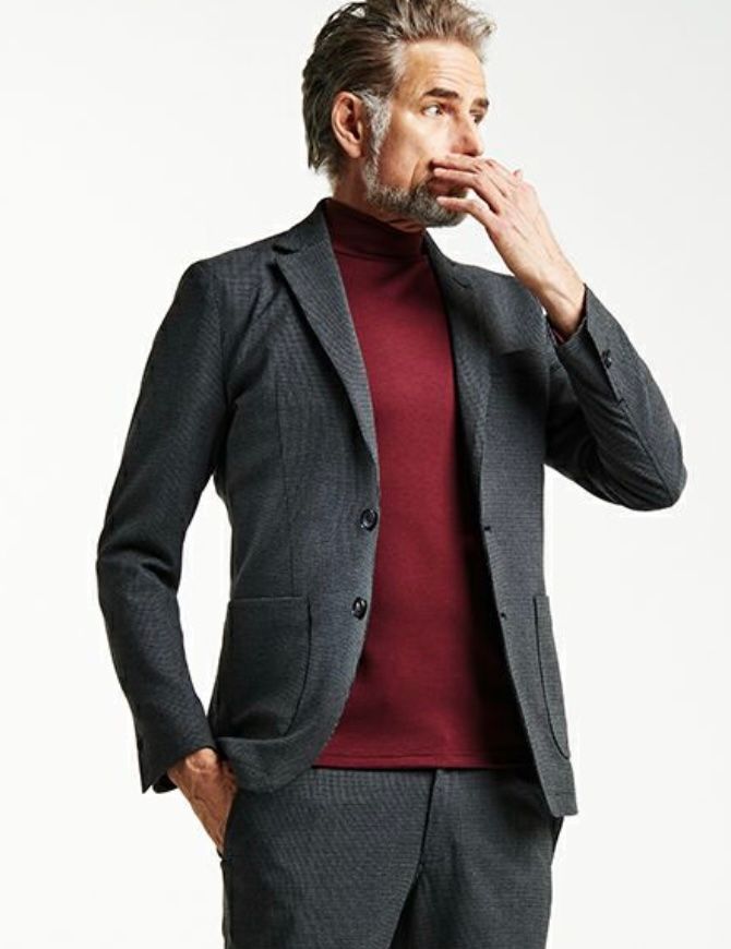 未使用 AKM M ブラックxグレー T/R STRETCH SWING EASY JACKET