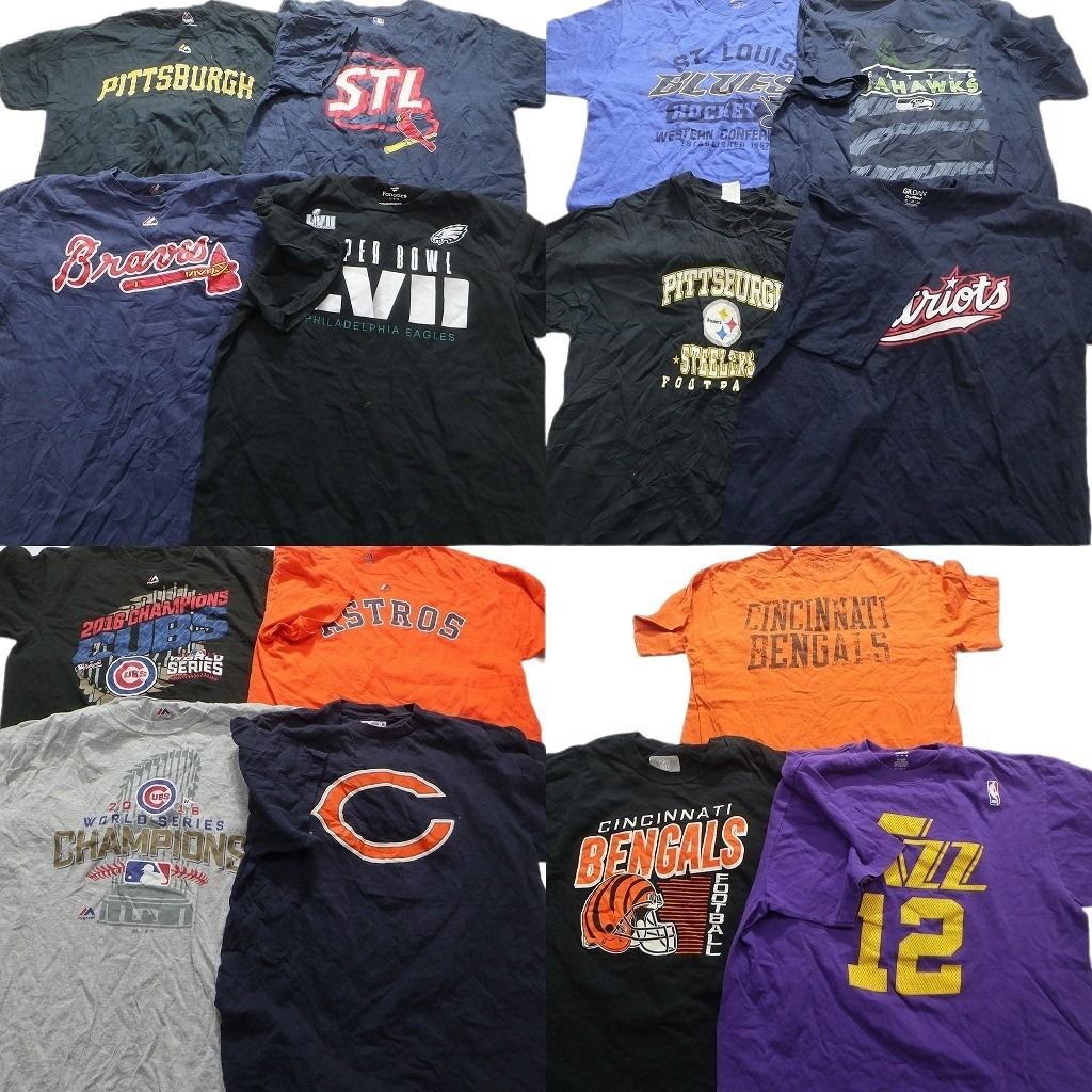 古着卸 プロチーム 半袖Tシャツ 15枚セット メンズ L MLB ブレーブス カージナルス カブス アストロズ 古着 NA2155