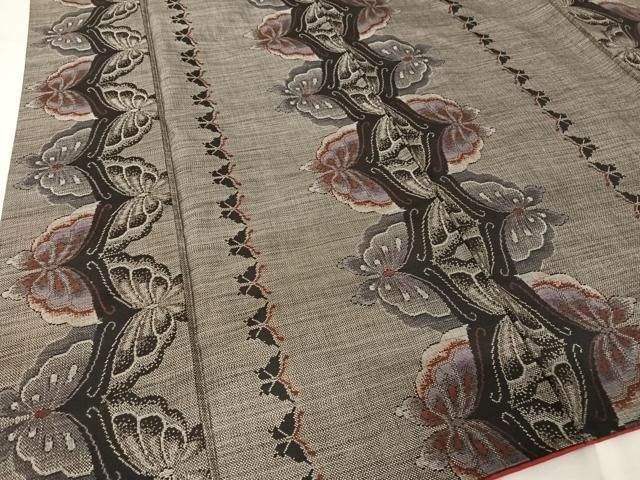 平和屋着物○本場大島紬 カタス9マルキ 舞蝶間道 正絹 逸品 AAAX0007np