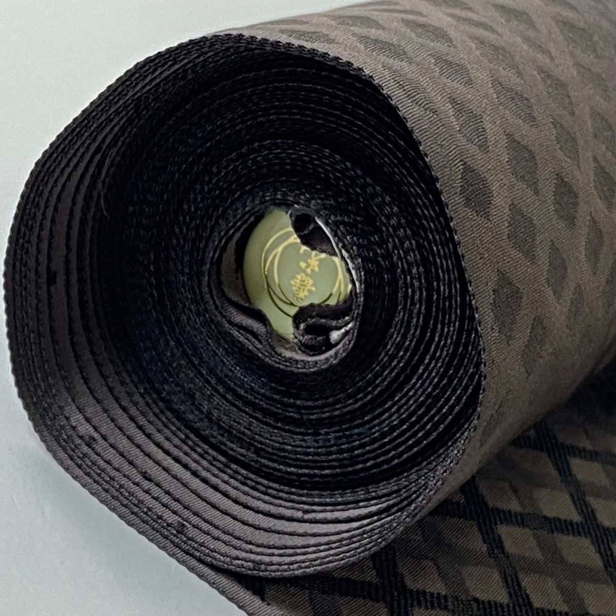 反物 秀品 小紋 幾何学 灰茶 正絹 【中古】 反物 秀品 江戸小紋 幾何