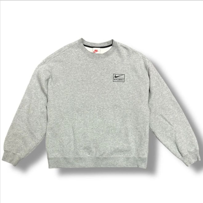 Nike Stussy グレー スウェット L 【最安値】 stussy × NIKE スウェットグレーL