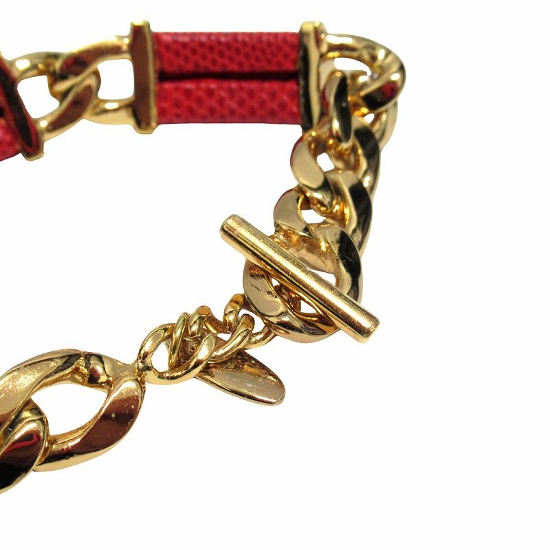 LOEWE チェーンブレスレット ヴィンテージ 美品 ロエベ vintage LOEWE リザード レザー チェーン ブレスレット