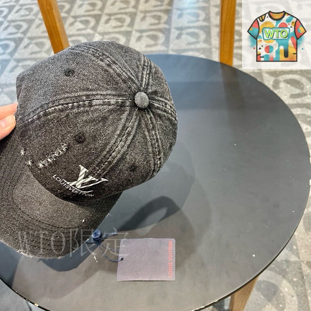 Louis Vuitton ロゴ柄 ベースボールキャップ グレー/ベージュ 今日特価】Louis Vuitton 新作 LV ベースボールキャップ-3