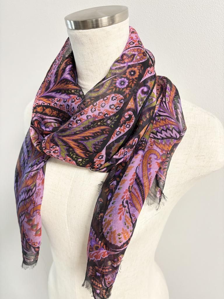 ETRO エトロ シルクストール ETRO エトロ シルク混 イタリア製 大判