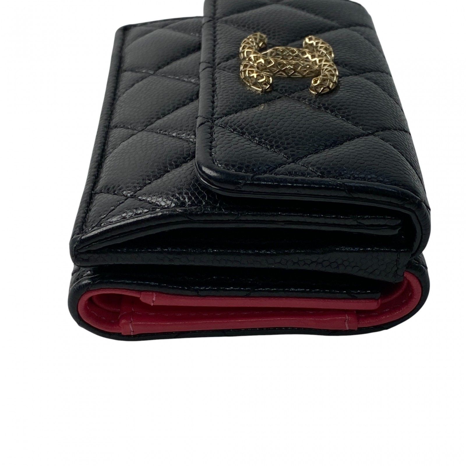 シャネル CHANEL レディース 三つ折り財布 ココマーク キャビアスキン