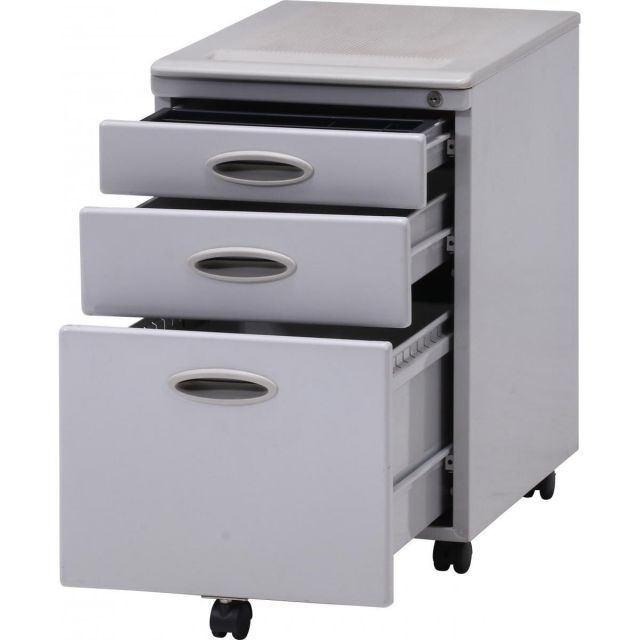 不二貿易 インキャビネット CD-865 LGY ライトグレー キャスター付 ワゴン オフィス収納