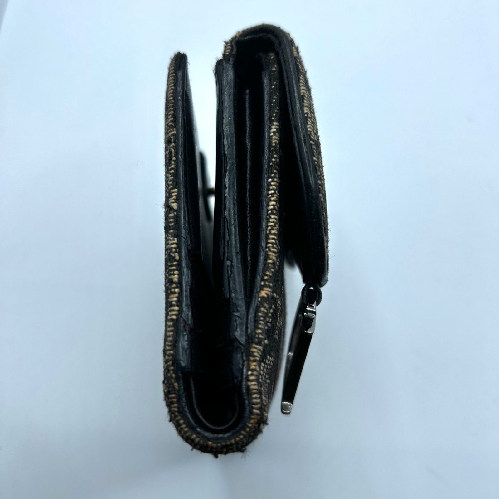 dior ディオール トロッター柄 折り財布 D金具 サドル 二つ折り 刻印