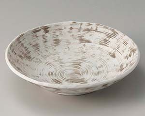 和食器 イ309 108 うず刷毛白釉 厚口麺鉢