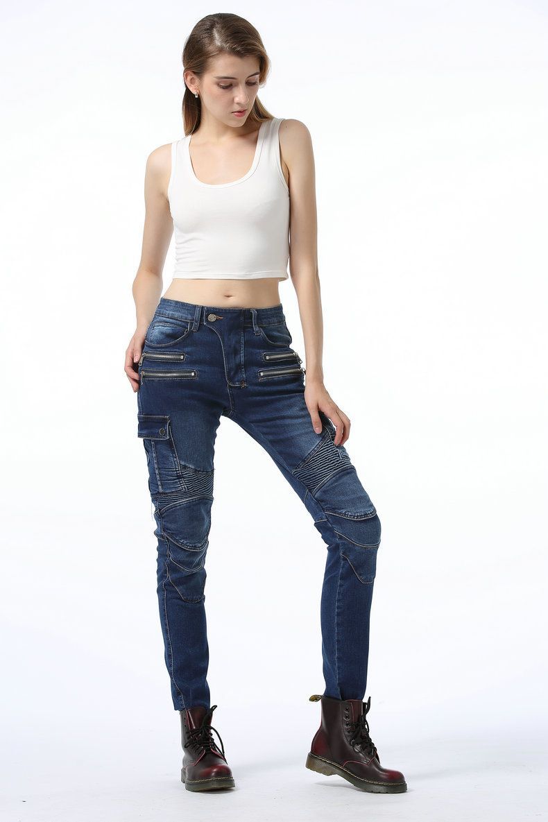 レディース用バイク用ジーンズ