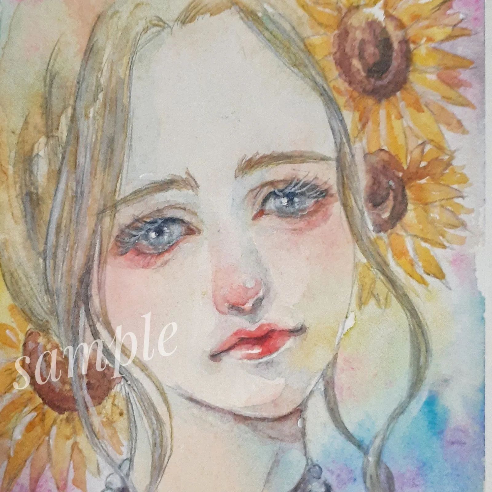 原画 ] 水彩画 手描きイラスト オリジナルイラスト ソロチカ